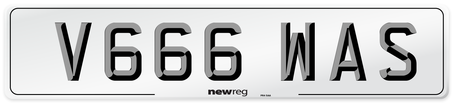 V666 WAS Number Plate from New Reg